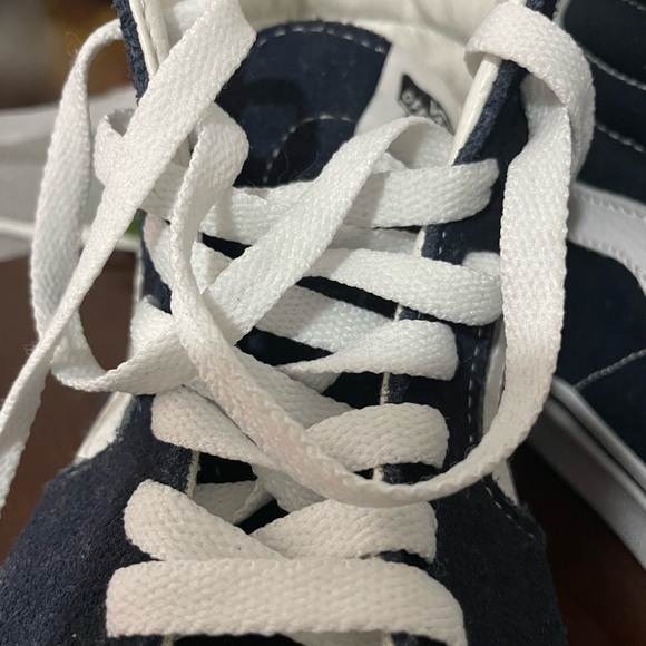 Vans Blue and White High-Top Sneakers - Picture 3 of 4